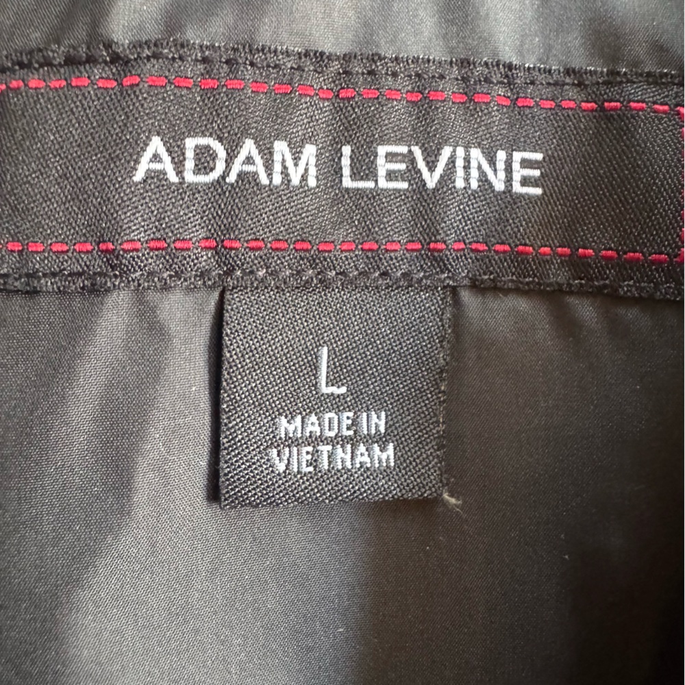 Adam Levine Mens Bomber Jacket Black with White Size L Full Zip w/Pockets - Picture 10 of 13